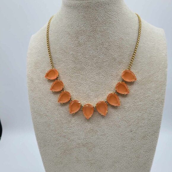 J Crew Orange Flower Petal Necklace - Picture 7 of 8
